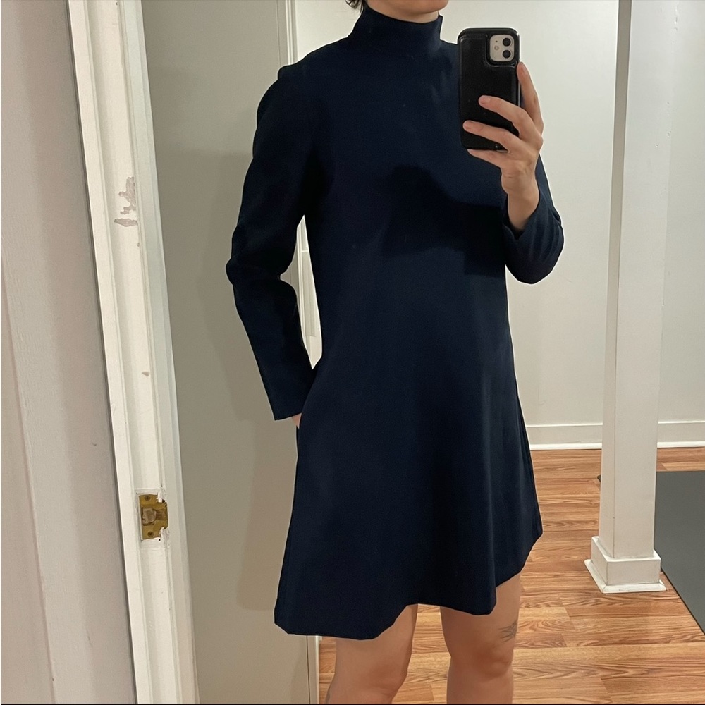 Vintage mod long sleeve mock neck dress
